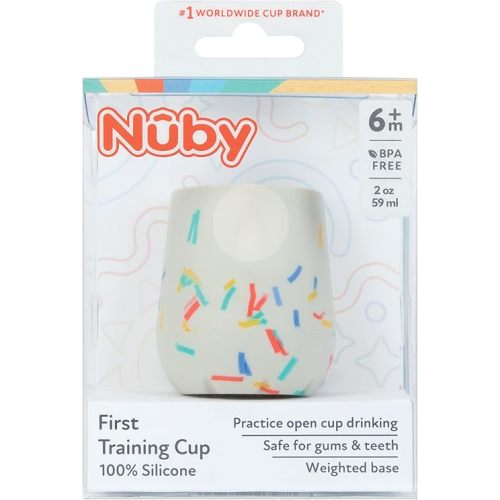 Nuby Silicone Confetti/Sprinkles First Open Training Cup for Baby: 2oz