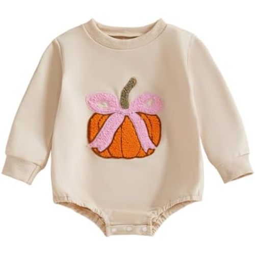 Baby Girl Halloween Outfit Newborn Bubble Romper Sweatshirt Infant Long Sleeve Onesie Fall Winter Cute Clothes