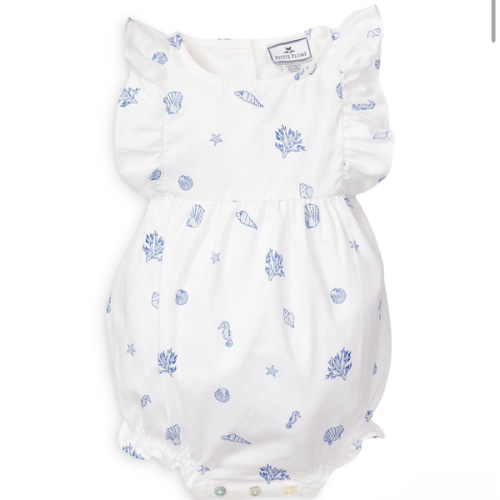 Girls' Suffolk Seashells Ruffled Romper - Baby