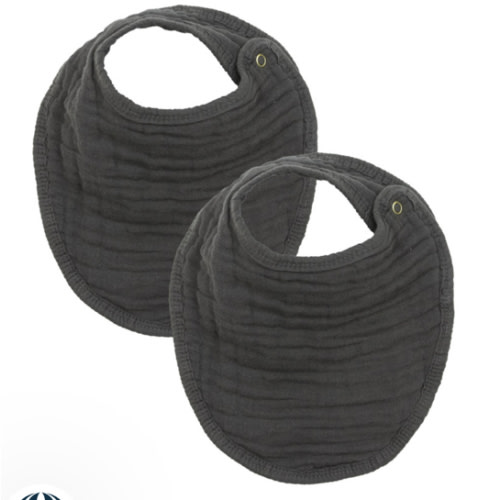 Cloud Muslin™ Bib 2 Pack - Charcoal – Lou Lou & Company