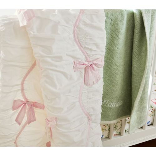 Pink Stripe Bow Baby Quilt | Pottery Barn Kids