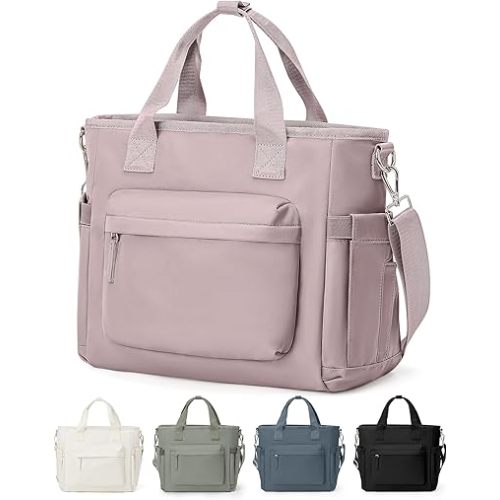 Insulated Lunch Bag Women Large Lunch Tote Bag with Shoulder Strap Adult Lunch Box Lunch Bags for Women Men Lunch Boxes for Work Pink Purple with Water Bottle Holder