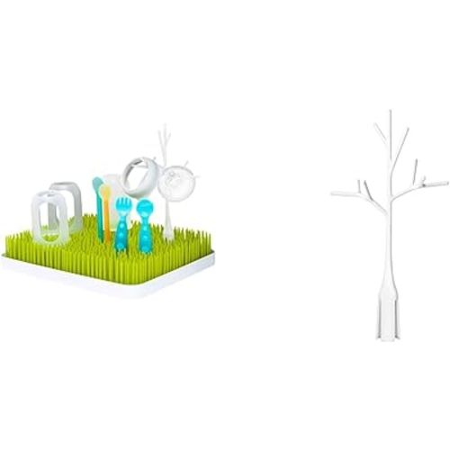 Boon Lawn Countertop Drying Rack & Twig Grass and Lawn Drying Rack Accessory, White,Twig White