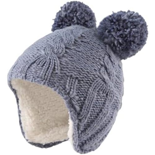 Zsedrut Winter Baby Boy Hats Pompom Baby Beanie for Girls Fleece Newborn Infant Toddler Beanie