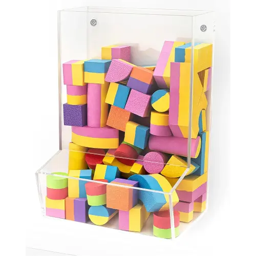 Hanging Acrylic Toy Dispensers (Single Divided) - Playroom Storage Acrylic Bin - Wall Toy Storage - Wall Bin for Playroom Organization And Storage