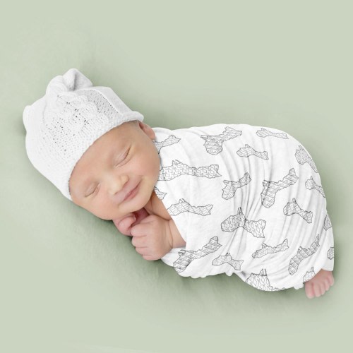 Islands of Guam Gray Baby Swaddle Blanket