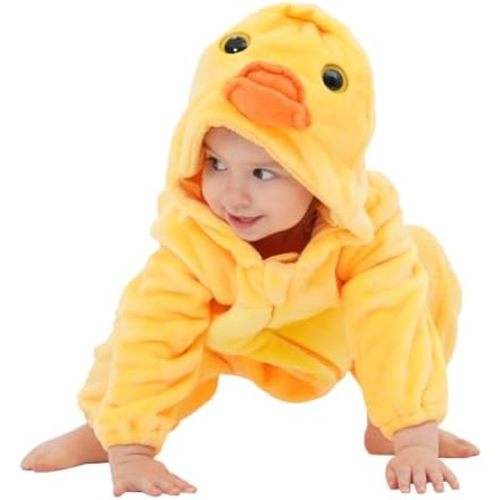 Unisex Baby Animal Costume Pajamas, Infant Flannel Hooded Halloween Romper Cosplay Costume/Homewear/Sleepwear