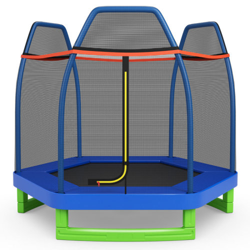 Costway 7' Hexagon Backyard Trampoline with Safety Enclosure Indoor (Wayfair Exclusive) & Reviews | Wayfair