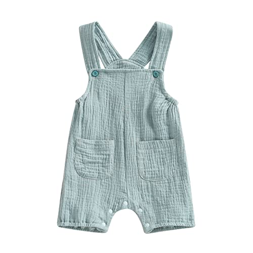 MoZiKQin Infant Baby Girl Boy Cotton Linen Romper Sleeveless Cute Print Bodysuit Jumpsuit Playsuit Summer Outfit Clothes