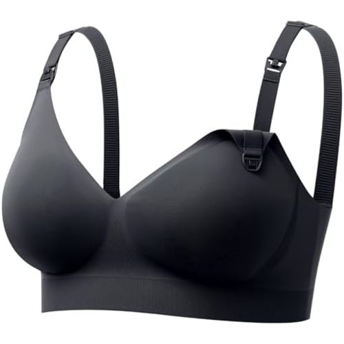 Momcozy CoolFit Nursing Bras for Breastfeeding, Ultra Stretch Seamless Jelly Strip Maternity Bra, Cooling Wireless