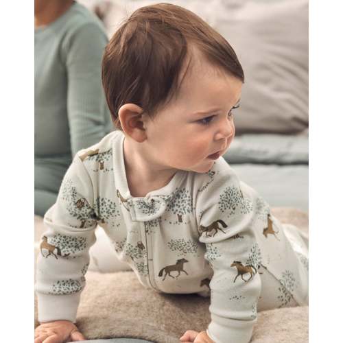 Baby Organic Cotton Sleep & Play Pajamas in Wild Horses - Little Planet | Carter's