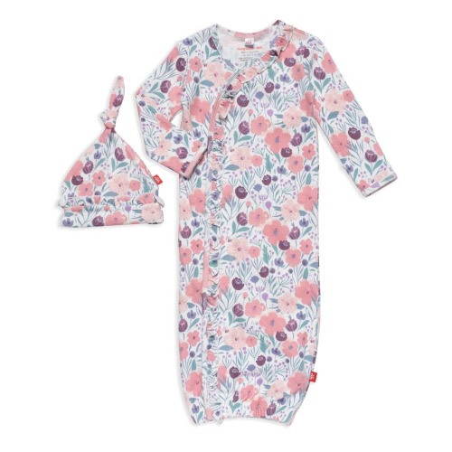 whistledon organic cotton magnetic open bottom gown + hat set with ruf – Magnetic Me