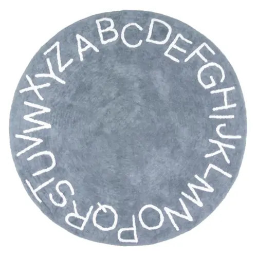 Alphabet Nursery Washable Rug | Blue Grey