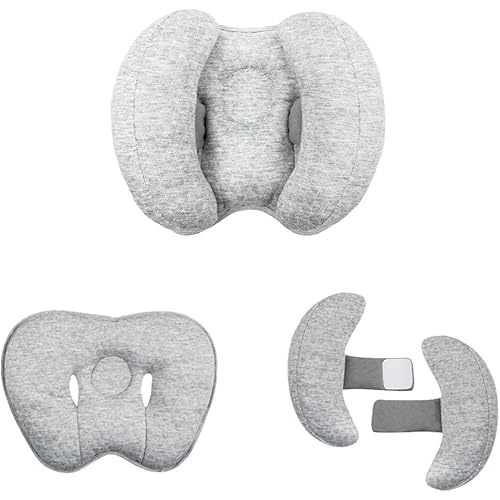 Baby 2 in 1 Travel Cushion, Banana Shape Baby Neck Head Support Travel Pillow Stroller Insert Cushion for Kids, Toddler, Gray