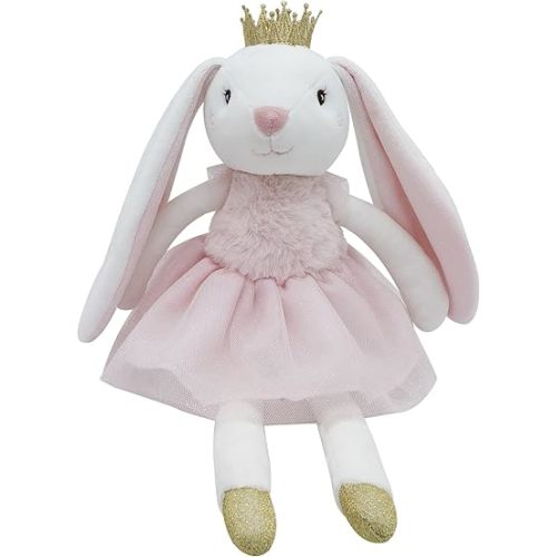 15.7" Easter Bunny Stuffed Animals, Princess Stuffed Bunny, Cute Plush Toy Rabbit Easter Decoration Birthday Gift for Boys and Girls, Pink