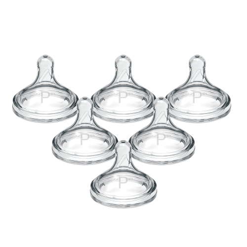 Dr. Brown's Options+ Wide-Neck Baby Bottle Nipple - Preemie, Slowest Flow - 6-Pack - 0m+