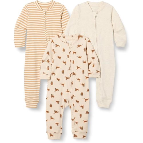 Amazon Essentials unisex baby Cotton Zip-Front Footless Sleepsuit