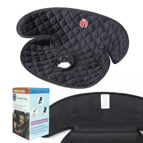 JOOLIO B&S Baby Piddle Pad Car Seat Liner,Potty Training car seat Protector with Waterproof Liner for Child Safety Car Seat Stroller and Dinner Chair,Machine Wash and Dry,Black