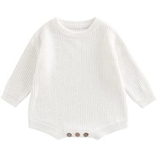 FYBITBO Baby Girl Boy Sweater Knit Oversized Pullover Sweatshirt Romper Onesie Warm Fall Winter Clothes Outfit Newborn