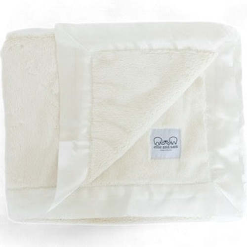 Luxury Satin Border Blanket - Ivory
