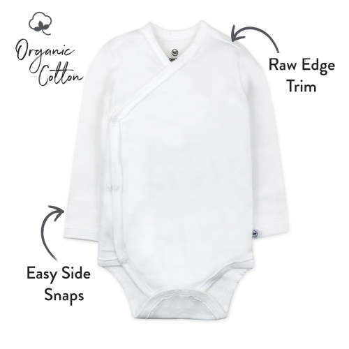 3-Pack Organic Cotton Long Sleeve Side-Snap Bodysuits | Honest Baby Clothing