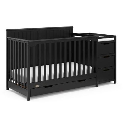 Graco Hadley 5-in-1 Convertible Crib and Changer with Drawer Black