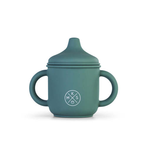 Silicone Sippy Cup with lid and handles Duck