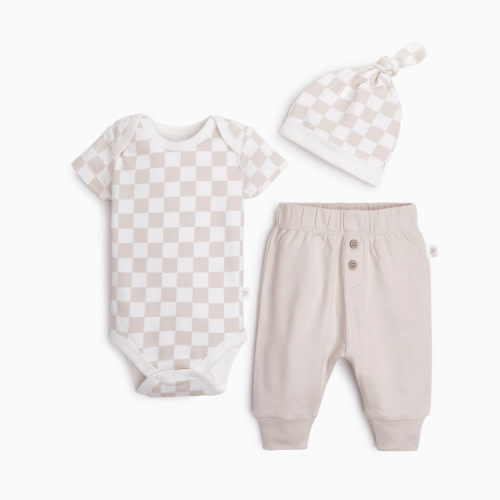 Tiny Kind 3 Piece Organic Outfit Set - Skate Check, 3-6 M