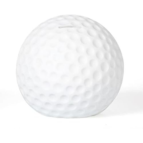H&W Golf Ball Piggy Bank, Shatterproof Golf Sports Themed Coin Bank, Gift for Kids Ladies Gentlemen