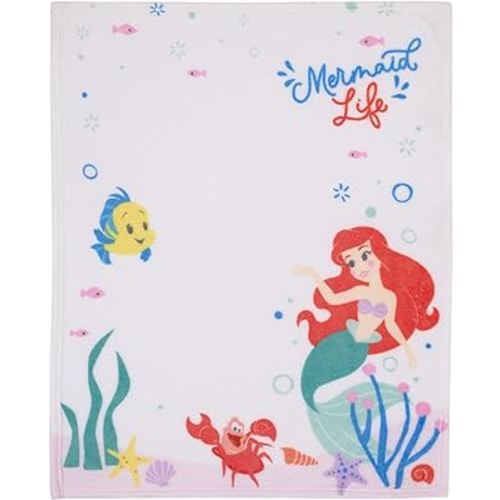 Disney Ariel The Little Mermaid White Mermaid Life Super Soft Photo Op Baby Blanket