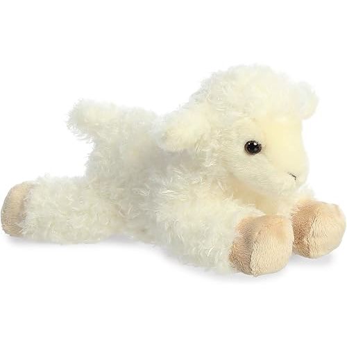 Aurora® Adorable Mini Flopsie™ Luna Lamb™ Stuffed Animal - Playful Ease - Timeless Companions - White 8 Inches