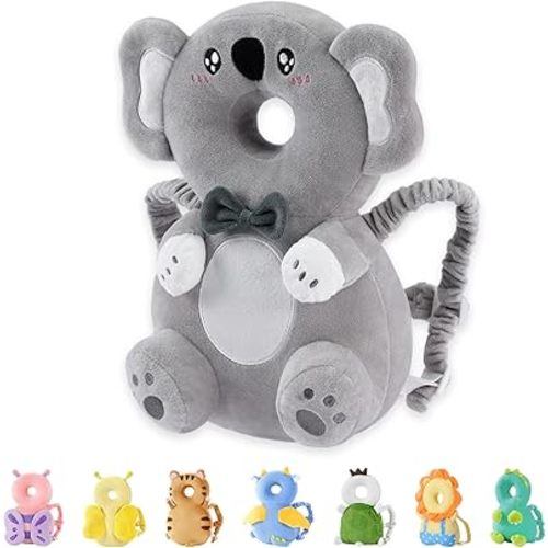 JunNeng Baby Head Protector Backpack for Walking Crawling,Grey Koala