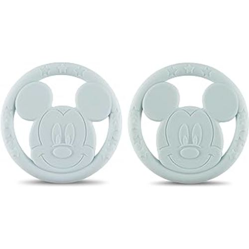 Cudlie Disney Silicone Teether Toy Set for Infants, Food Grade and BPA Free Teethers for Babies 6-12 Months, 2-Pack Teether Toys for Newborns