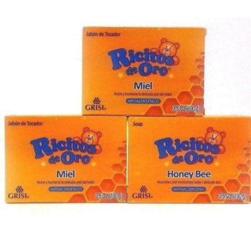Grisi Ricitos De Oro Honey Bee Bath Soap 3.5 Oz Pack of 3