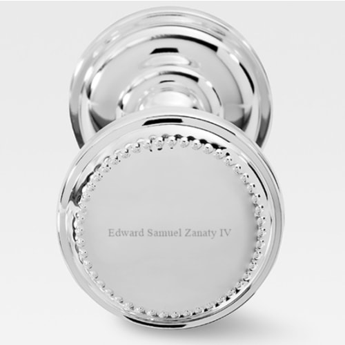 Engraved Silver Beaded Baby Rattle