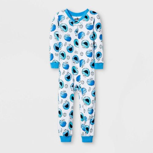 Boys' Cookie Monster Snug Fit Union Suit - White 9M
