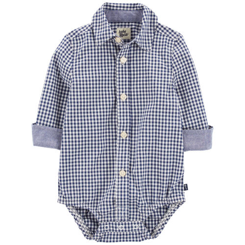 Baby Gingham Print Button-Front Bodysuit - OshKosh | Carter's