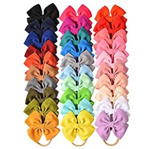 Amazon.com: Prohouse 30 PCS Big Bows Baby Nylon Headbands Hairbands Hair Bows Elastics for Baby Girls Newborn Infant Toddler Child Hair Accessories : Baby