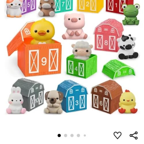 Amazon.com: Learning Toy for Toddlers 1 2 3 Year Old, 10 Farm Animal Toys & 10 Barns, Counting, Matching & Sorting Montessori Educational Sensory Toys, Christmas Birthday Easter Gift for Baby Boy Girl 1-3 : Toys & Games
