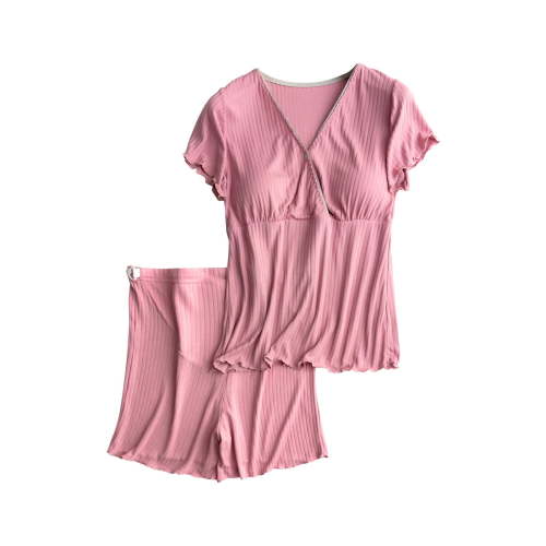 yievot Women's Maternity Nursing Pajama Set Breastfeeding Sleepwear Set Short Sleeve Top & Shorts Pregnancy PJS