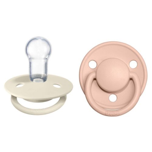 Bibs De Lux Silicone Pacifier - 0-3 Years - 2pk - Ivory/Blush: BPA-Free, Phthalate-Free