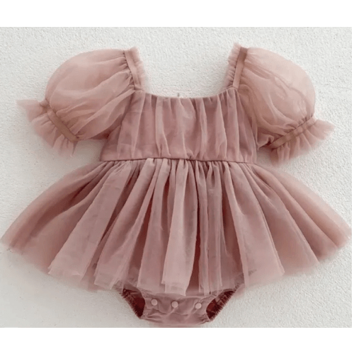 Bow Lace Tutu Dress - Pink - 0-3 month