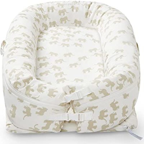 TotAha Newborn Baby Nest, Superior Dock for A Tot, 100% Cotton, All in One Multi-Functional Portable Lounger & Infant Floor Seat, Baby Boy Gril Essentials