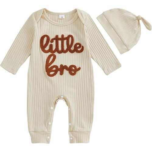 Newborn Baby Boy Clothes Little Brother Romper Jumpsuits One Piece Infant Coming Home Outfit 2Pcs Clothing Set