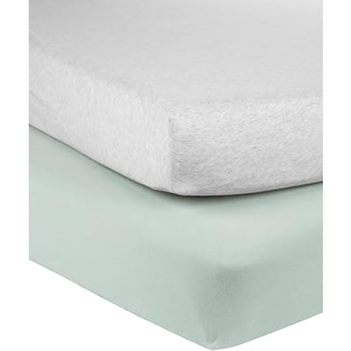 Simple Joys by Carter's Baby 2-Pack Cotton Crib Sheets, Sage Green Heather, One Size