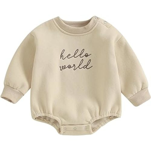VISGOGO Newborn Infant Baby Boy Girls Oversized Romper Little Dude Sweater Onesie Coming Home Outfit Neutral Clothes