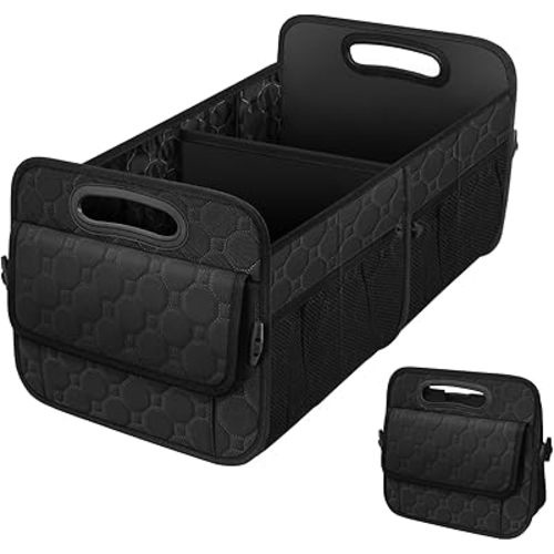 Trunk Organizer for Car, Collapsible SUV Trunk Organizer, 70L Car Accessories for Women/Men, Car Organizers and Storage for Car/SUV/Truck-Large-Black