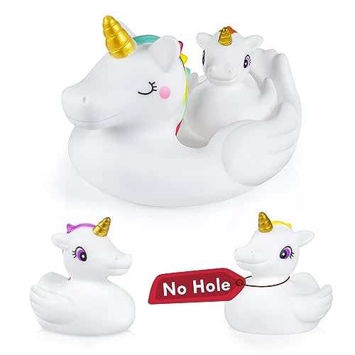 No Hole Bath Toys,Unicorn Bath Toys for Toddlers 1-3,Soft Unicorn Bathtub Toys for Kids Girls Boys Presents Set