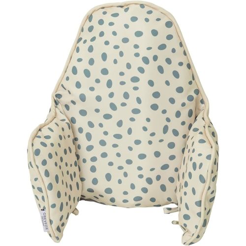 Inflatable Supporting Cushion for IKEA High Chair, Baby High Chair Cushion with Colorful Printing, Inflatable Cushion Included (Beige Dots)