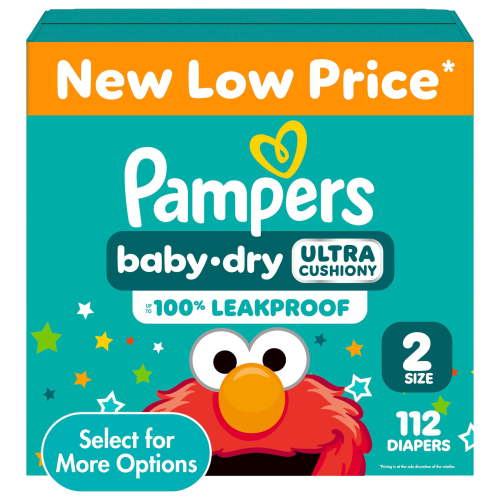 Pampers Baby Dry Baby Diapers Size 2, 112 ct with Ultra Absorbency